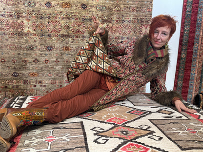 IKAT FAUX FUR HOUNDS TOOTH COAT