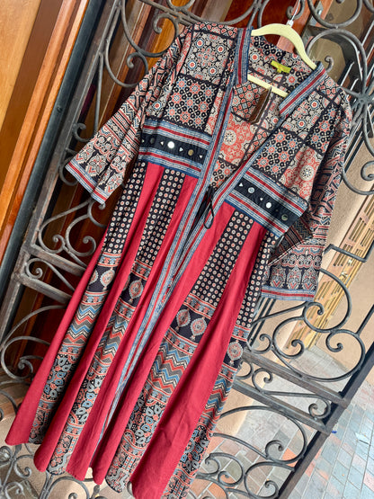 QUEENS GOWN PATCHWORK COTTON COAT DRESS