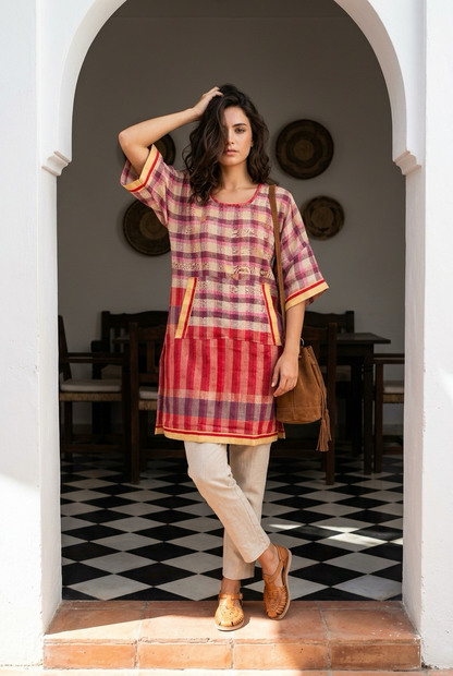 LINEN LINA DRESS HAND LOOMED