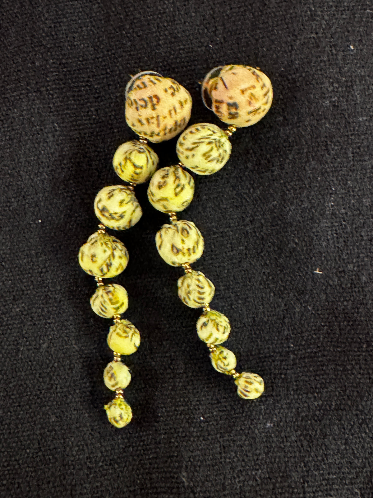 CASCADING CLOTH BALL EARRINGS