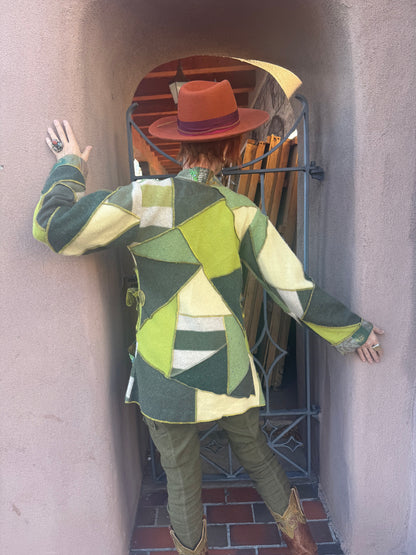 UPCYCLED PATCHWORK POCKET SWEATER