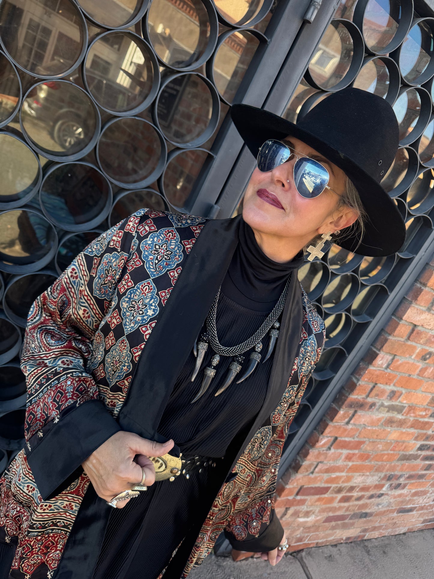 AJRAKH MIRRORED SWING JACKET