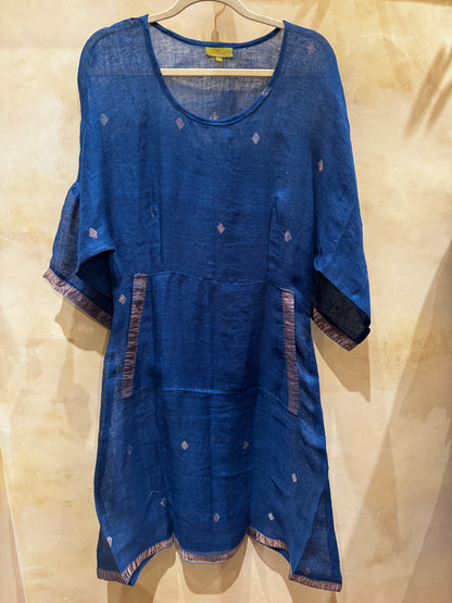 LINEN LINA DRESS HAND LOOMED