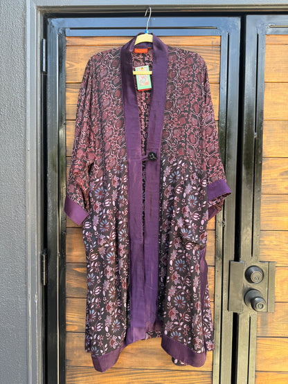 SMOKY PLUM AJRAKH KIMONOS