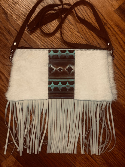 LEOPARD, CROC, FUR LEATHER CROSSBODY FRINGE BAGS