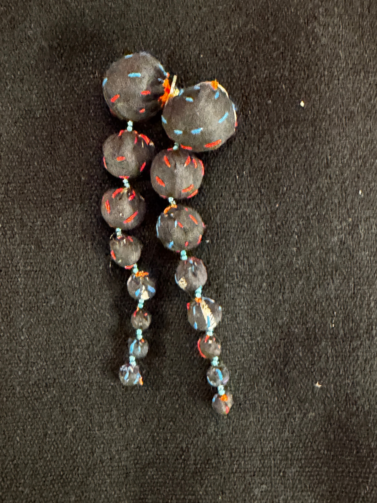 CASCADING CLOTH BALL EARRINGS