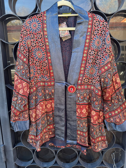 AJRAKH MIRRORED SWING JACKET