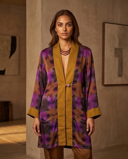 KALEIDOSCOPIC HAND DYED SWING COATS