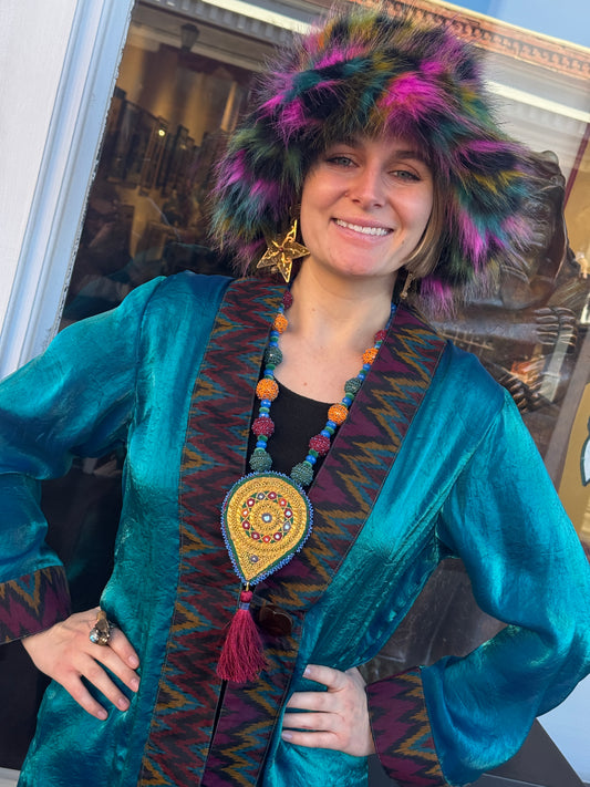 JUMBO PATCH AFHGAN NECKLACE