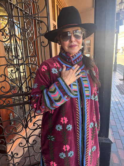 DAISY CHAIN COTTON VELVET COAT