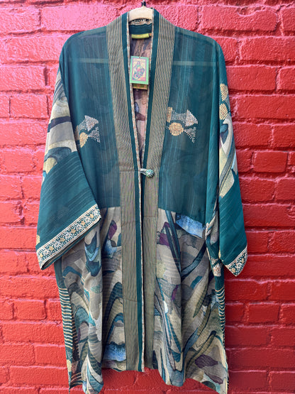 TEAL SWIRL KIMONO