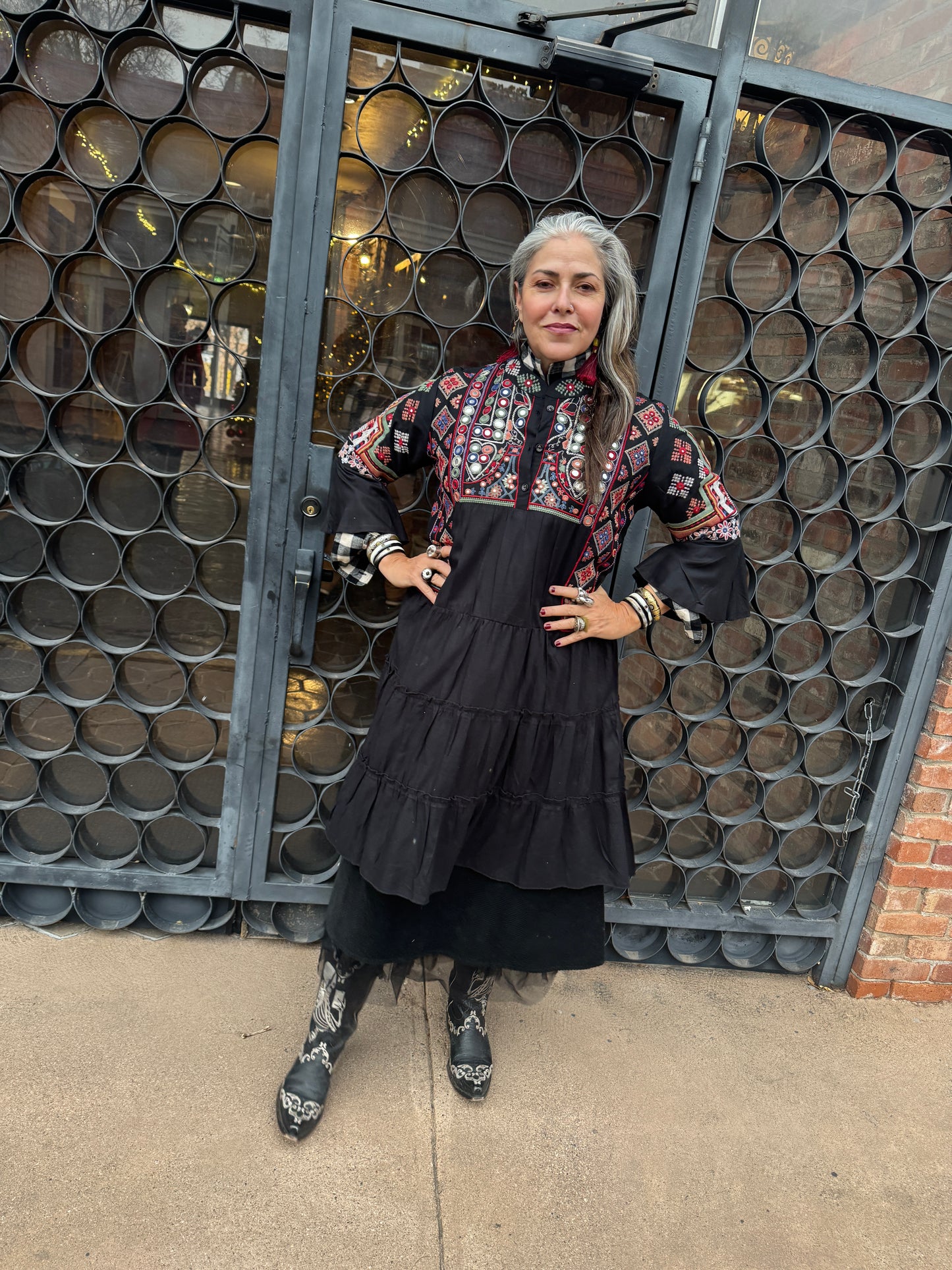 EMBROIDERED PEASANT DRESS