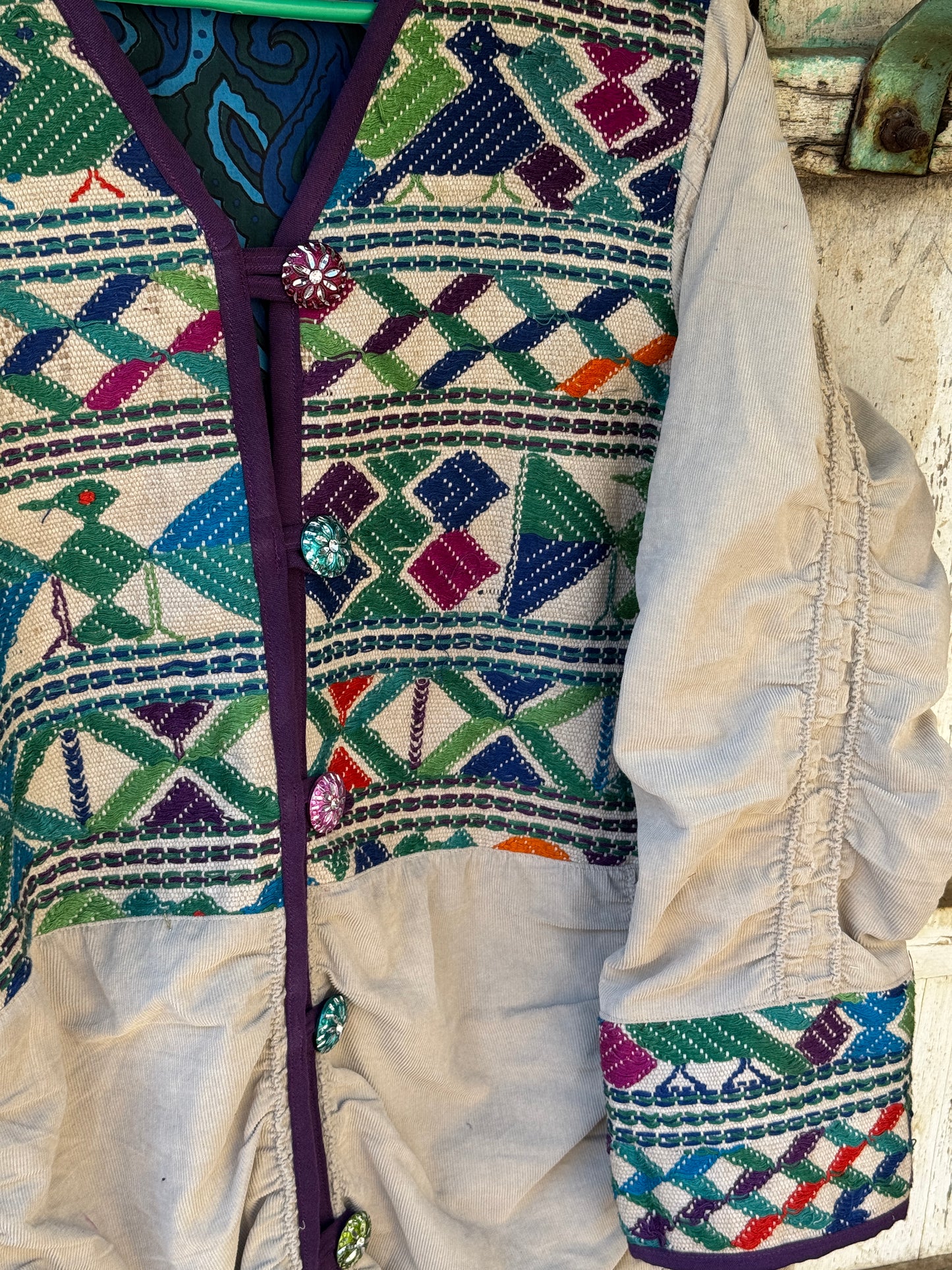 RUCHED ECRU HUIPIL REDUX JACKET