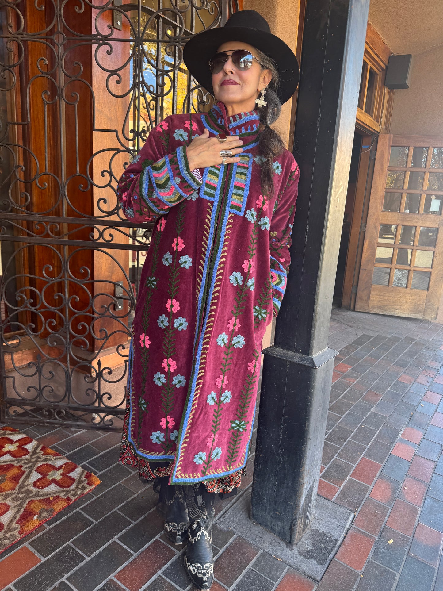 DAISY CHAIN COTTON VELVET COAT