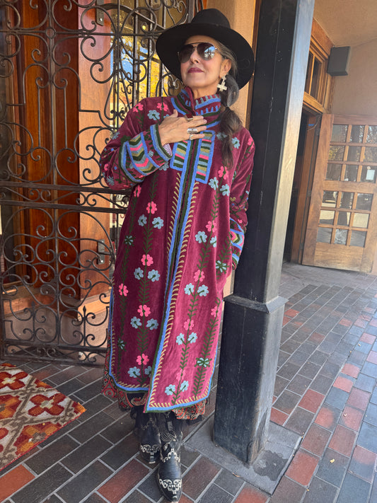 DAISY CHAIN COTTON VELVET COAT