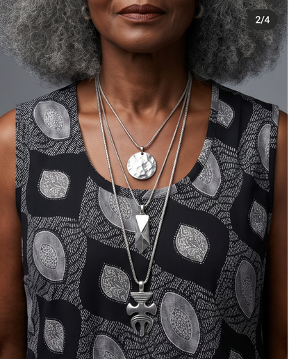 ABSTRACT BLACK COTTON SLIP DRESS