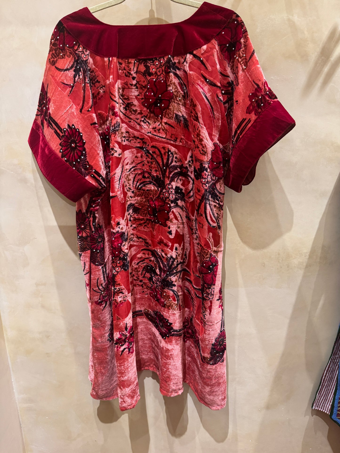 CORAL CHRISTMAS VELVET TUNIC