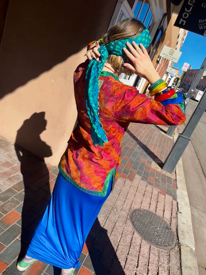 POP OF SPRING REVERSIBLE SILK JACKET