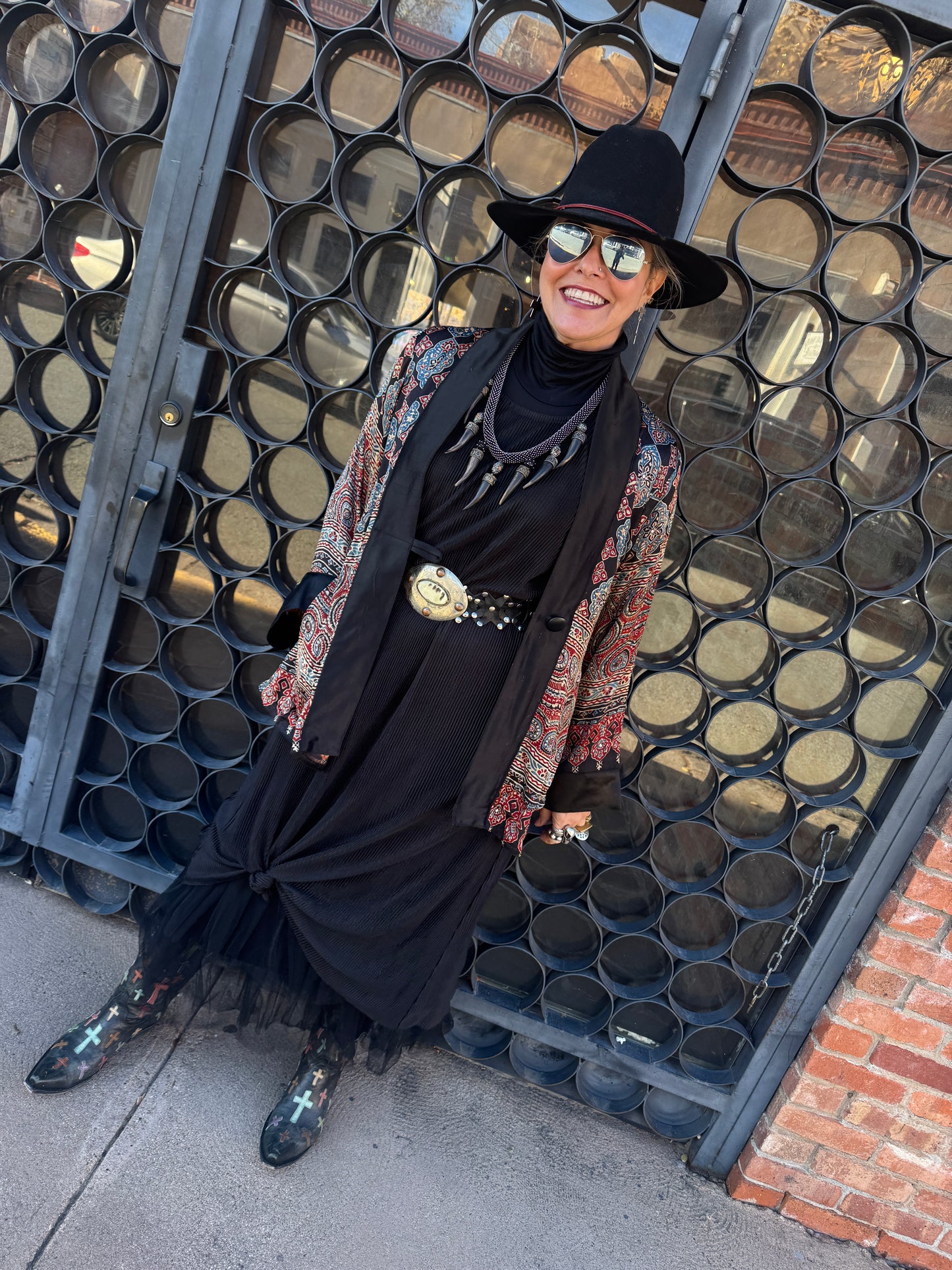 AJRAKH MIRRORED SWING JACKET