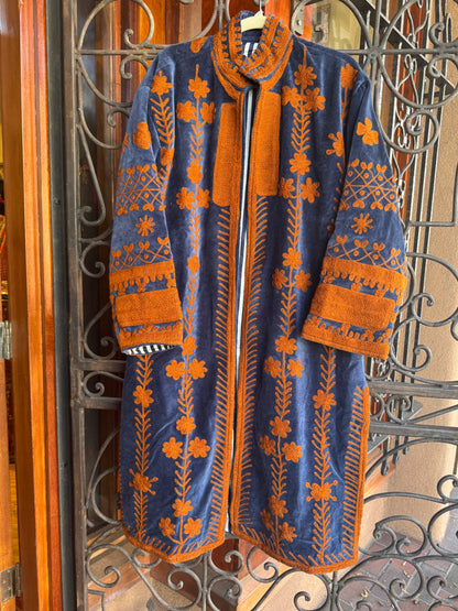 DAISY CHAIN COTTON VELVET COAT