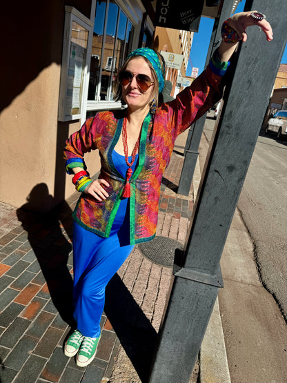 POP OF SPRING REVERSIBLE SILK JACKET