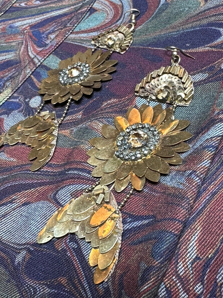 GOLD FLOWERS SPRING MAY SHOWERS EARRINGS