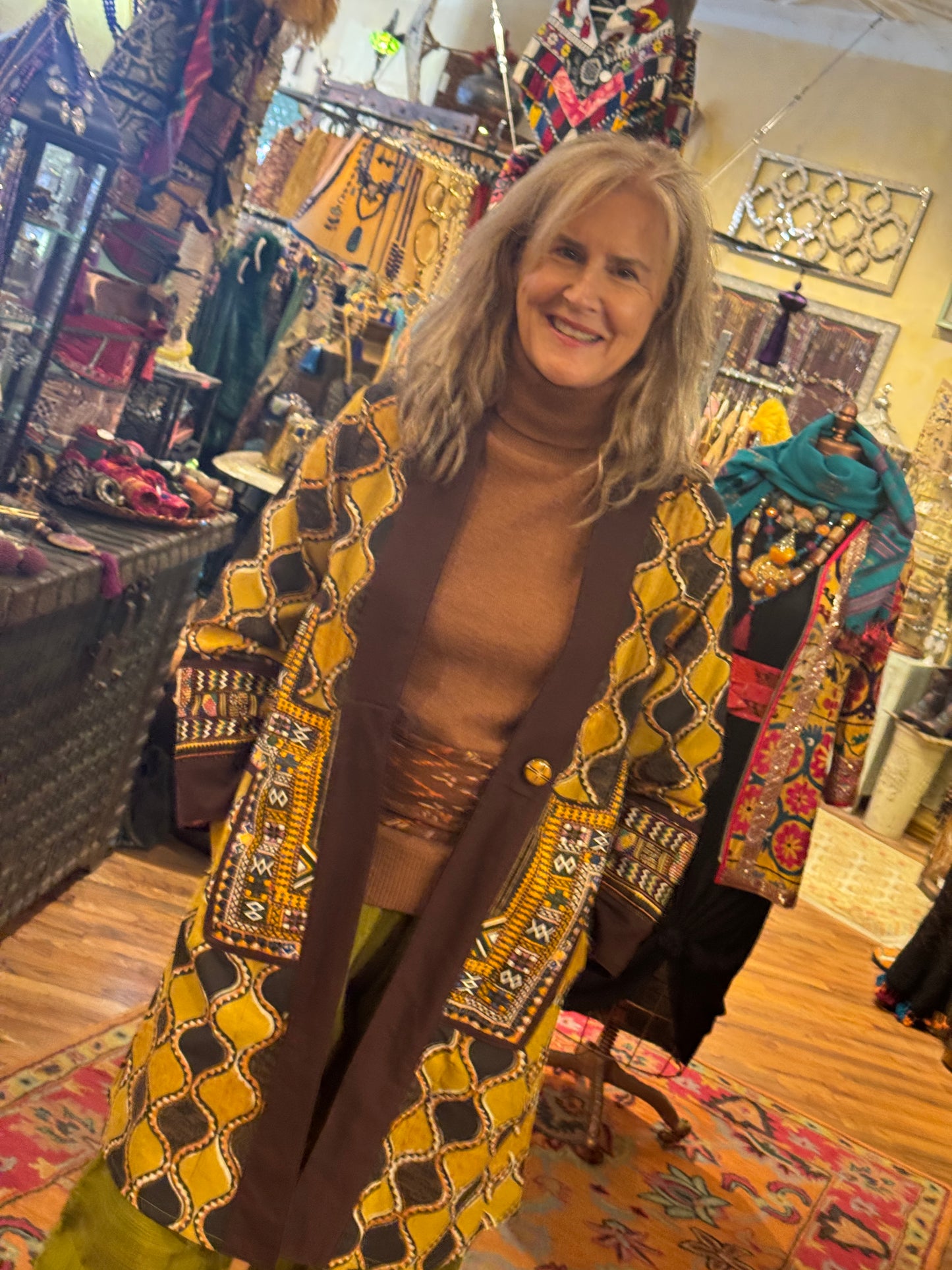 GOLDEN OGEE EMBROIDERED TRIBAL COTTON COAT
