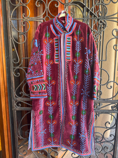 DAISY CHAIN COTTON VELVET COAT