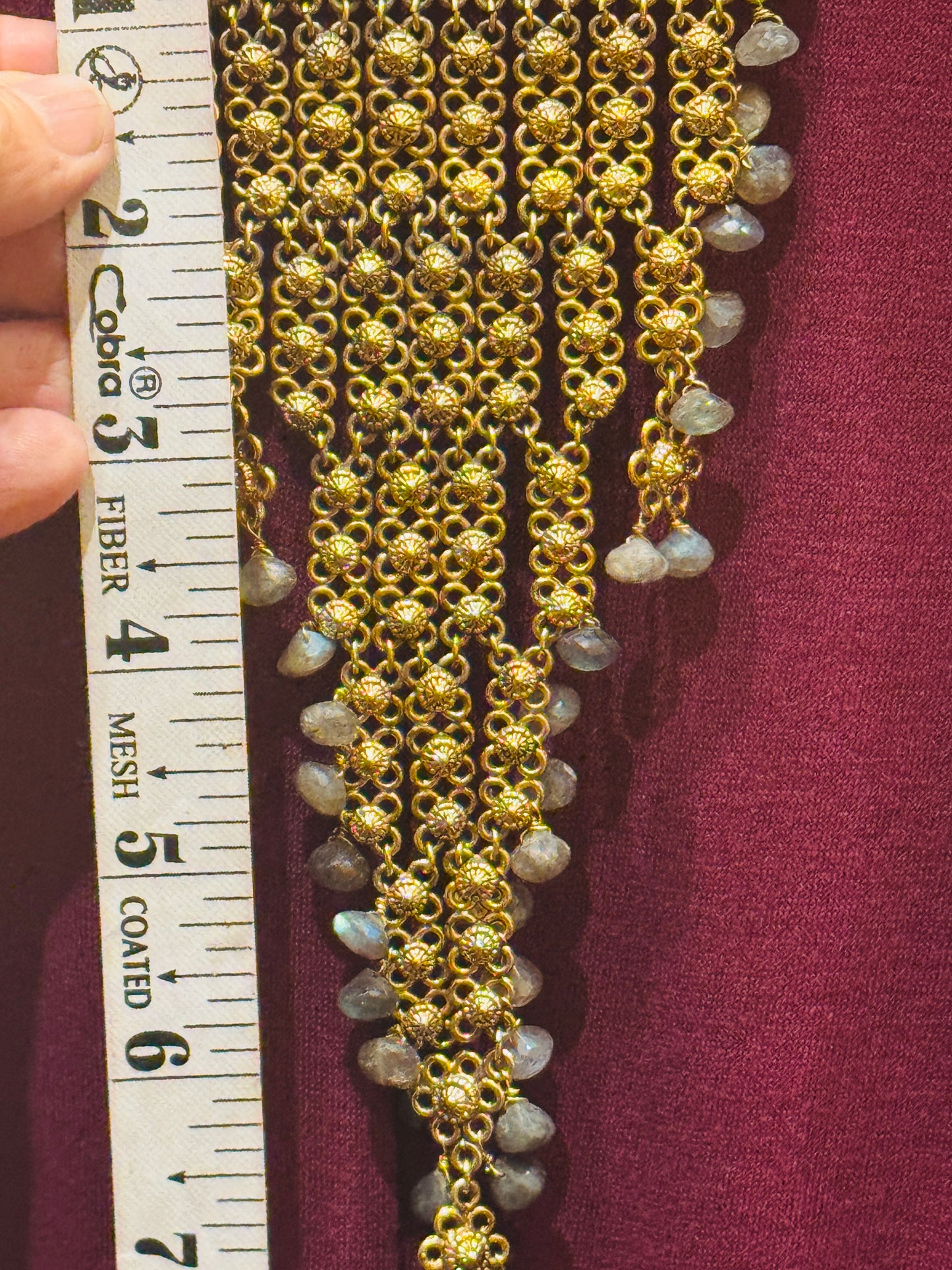 LABRADORITE CASCADING LADDER NECKLACE