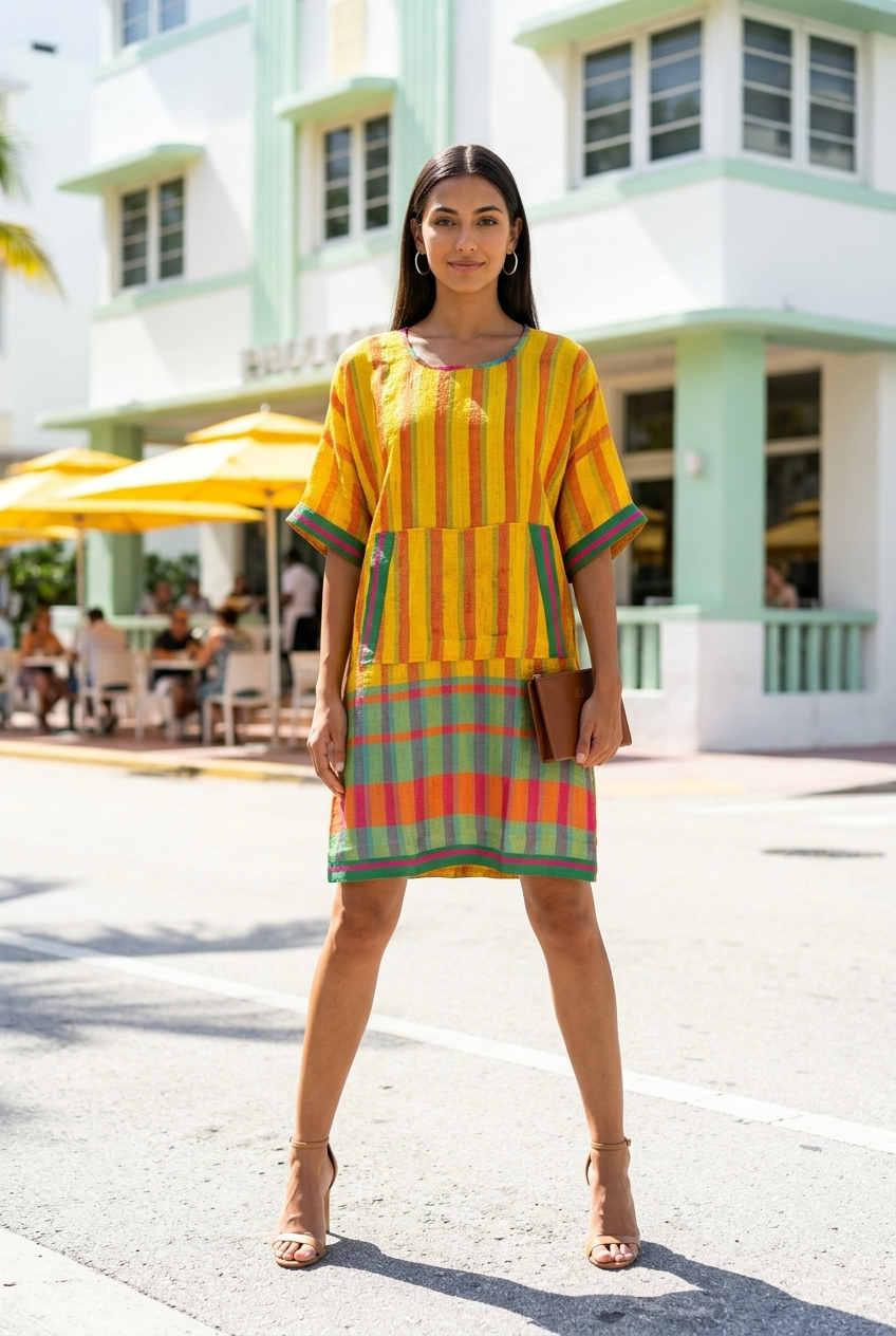 LINEN LINA DRESS HAND LOOMED