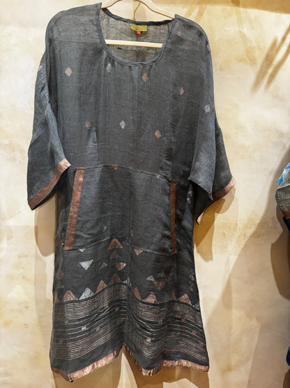 LINEN LINA DRESS HAND LOOMED