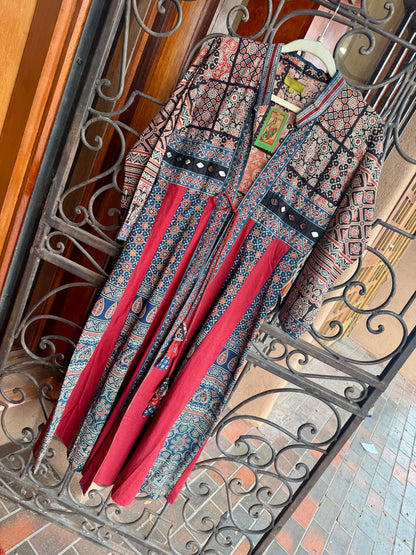 QUEENS GOWN PATCHWORK COTTON COAT DRESS