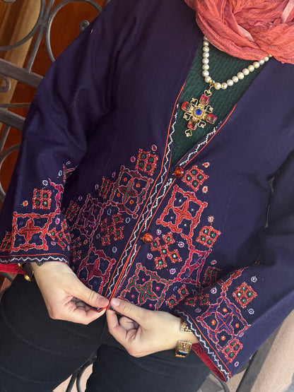 MUTWA FINE EMBROIDERED WOOLY JACKET