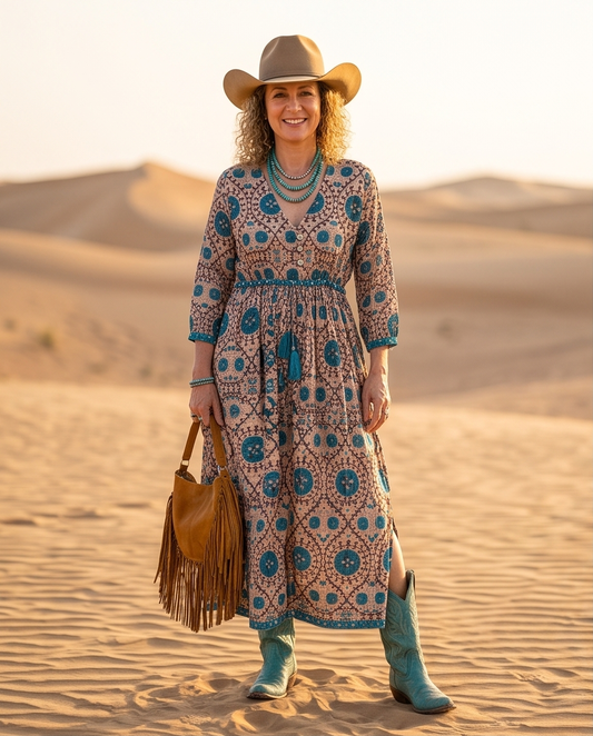 ALEGRA MAXI DRESS TURQUOISE SUZANI