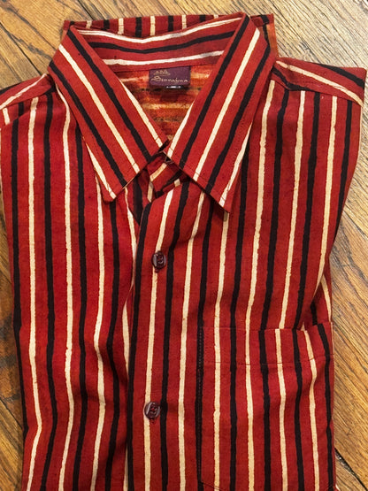 BLOCK PRINT MENS SHIRT Size SMALL Only
