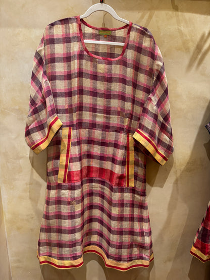 LINEN LINA DRESS HAND LOOMED