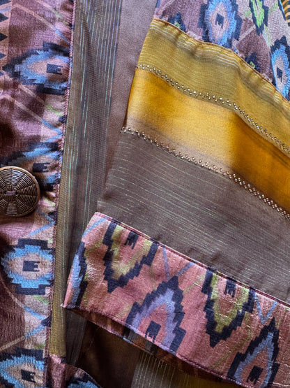 COPPER IKAT LONG KIMONOS