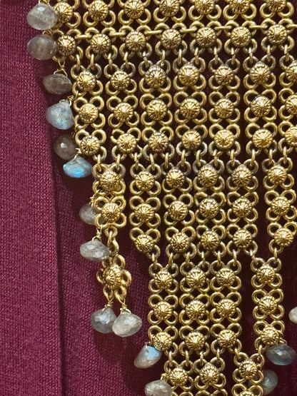 LABRADORITE CASCADING LADDER NECKLACE