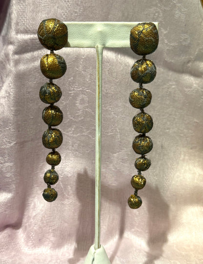 TEXTILE BALL EARRINGS
