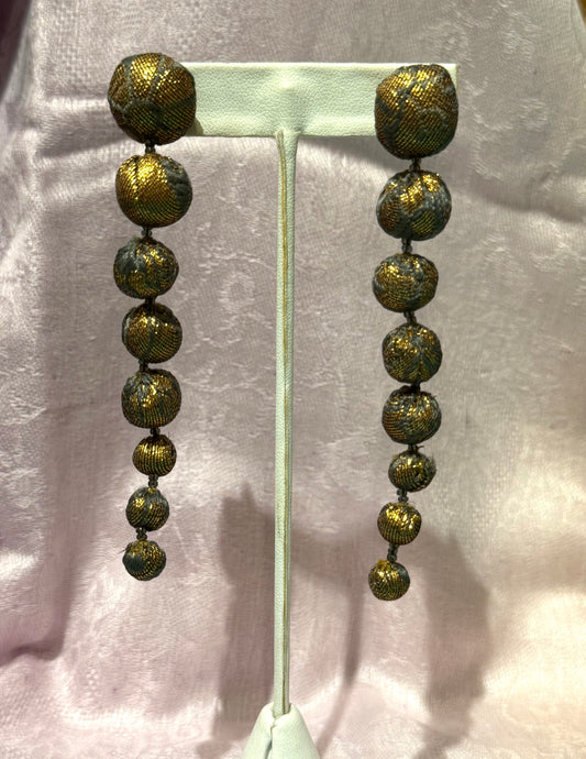 TEXTILE BALL EARRINGS