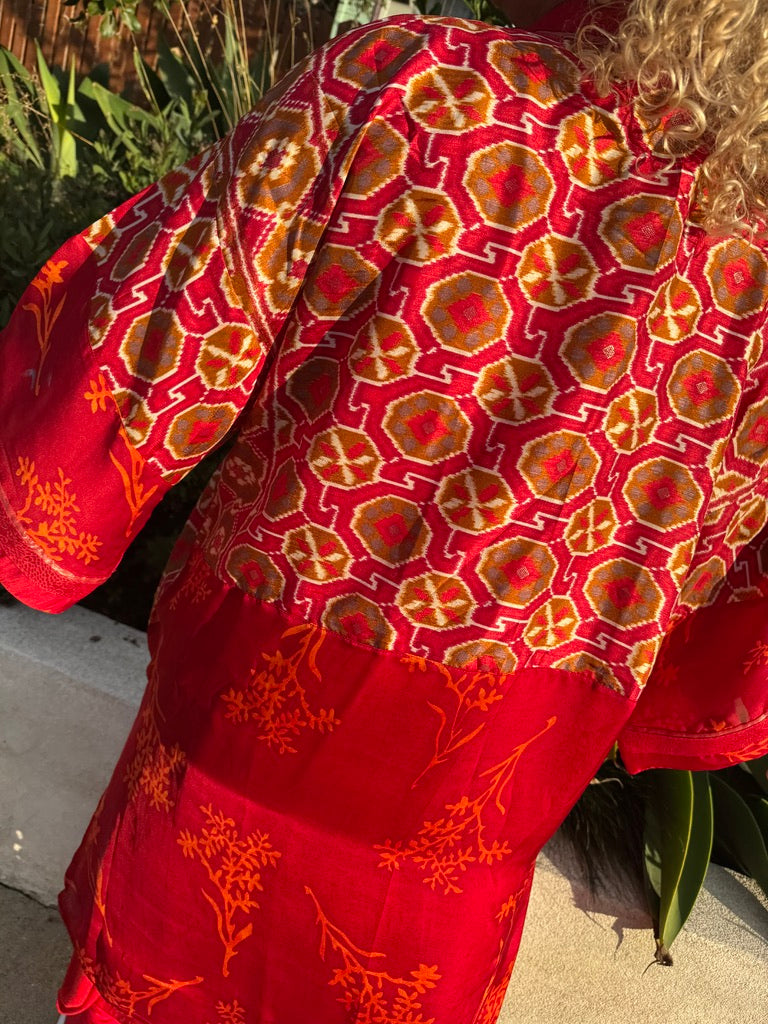 RAVISHING RED RUBY LONG KIMONO