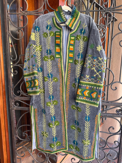 DAISY CHAIN COTTON VELVET COAT