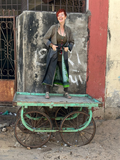 REVERSIBLE VERDIGRIS COLLAGE COAT