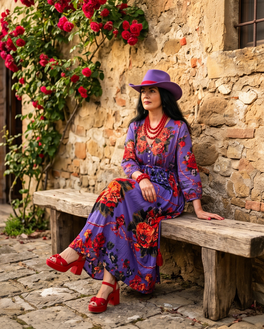 ALEGRA MAXI DRESS PURPLE  BEGONIA