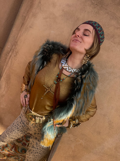 BYZANTINE TURQUOISE STUDDED CROSS