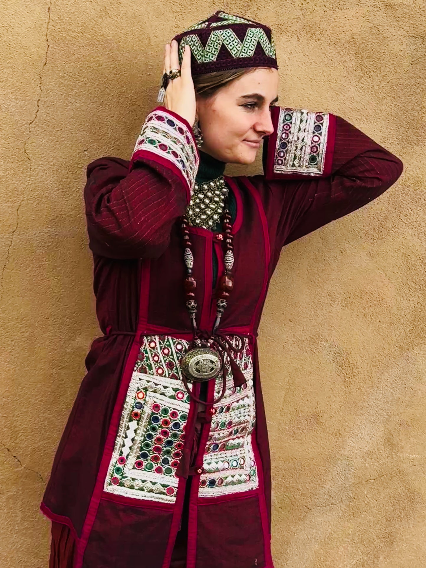 PLUM EMBROIDERED PANEL JACKET