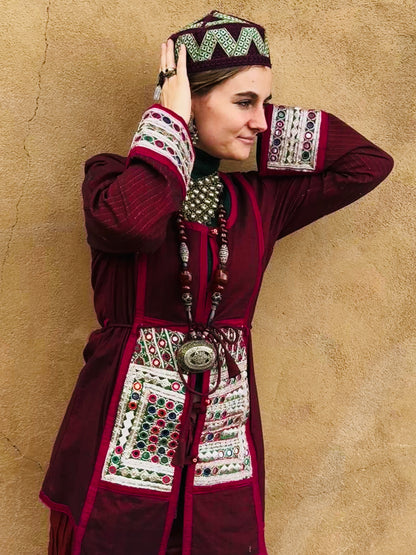 PLUM EMBROIDERED PANEL JACKET