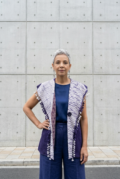 PURPLE WOOL SHIBORI VEST