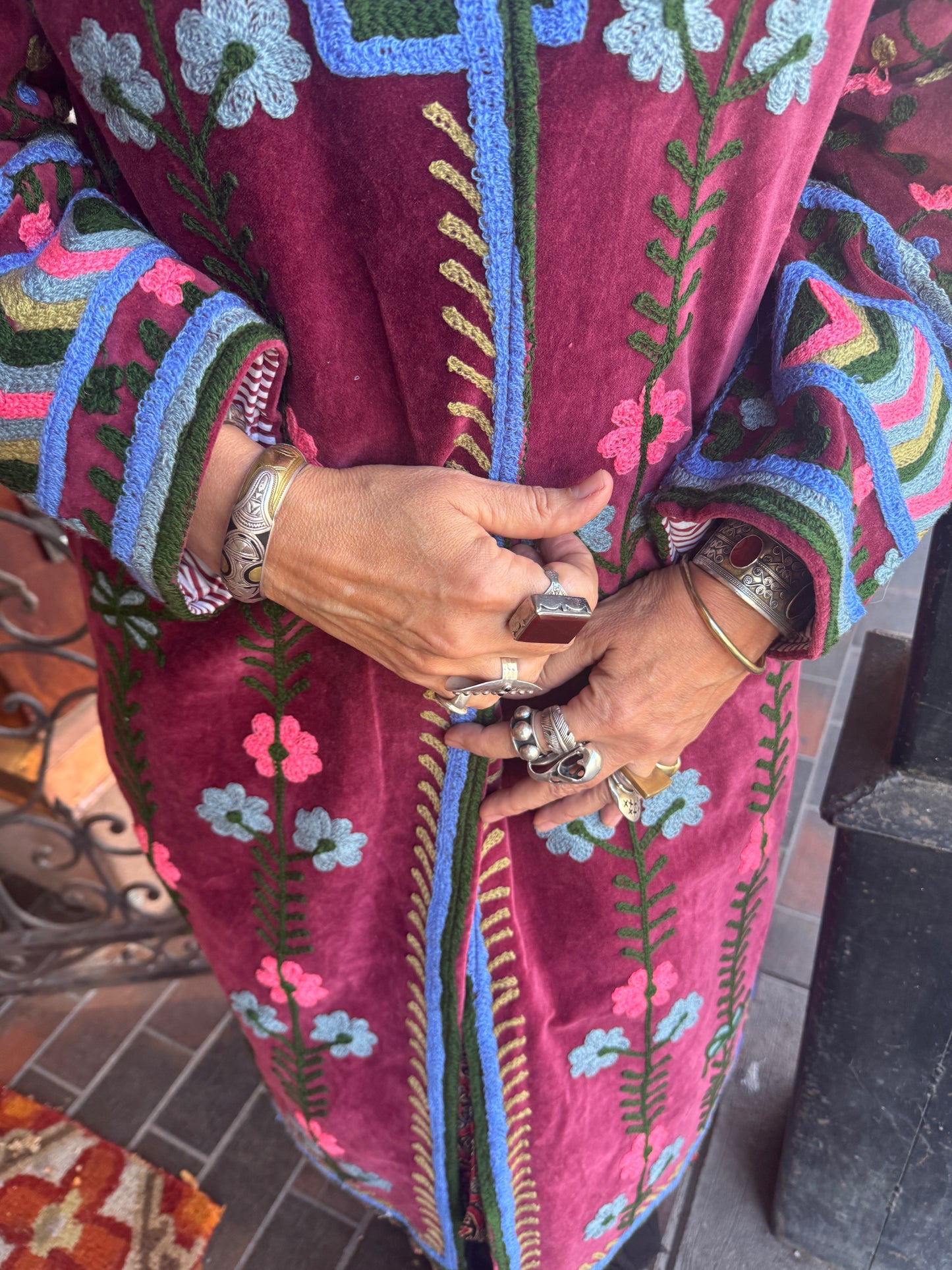 DAISY CHAIN COTTON VELVET COAT