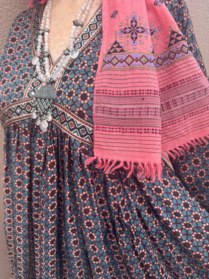 MASTERPIECE SOOF WOOL SCARF HANDLOOM HANDSPUN HAND EMBROIDERED